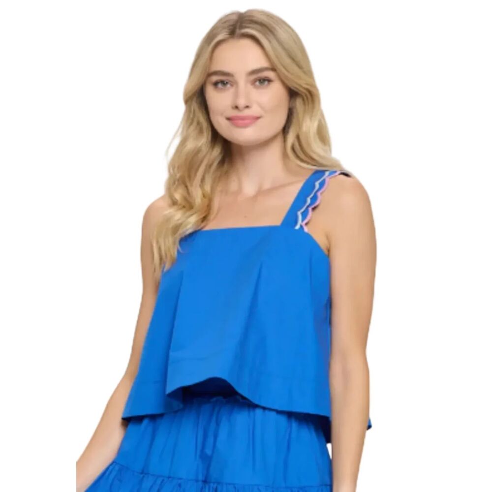Meet Me In Santorini Azure Oasis Top